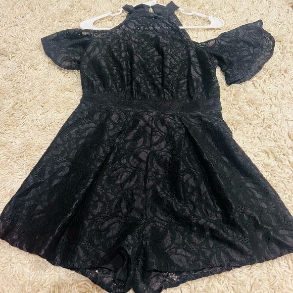 BCBGeneration Pants - bCBG Generation Black lace romper size 2 nwt